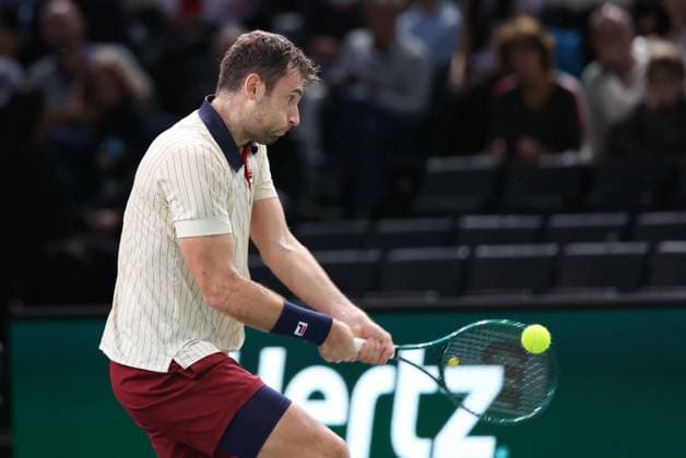 ROLEX PARIS MASTERS TENNIS 2024 Thierry Larret Maxppp. Tennis. Rolex Paris Masters. Accorhotels Arena, Paris (75),le 27 Octobre 2024. Qualifications : Quentin HALYS (FRA) vs Yunchaokete BU (CHN). Paris (75) ACCORHOTELS ARENA ILE DE FRANCE FRANCE  Copyright: xMAXPPPxThierryxLarretx TL_20241027_0007 0775668146st