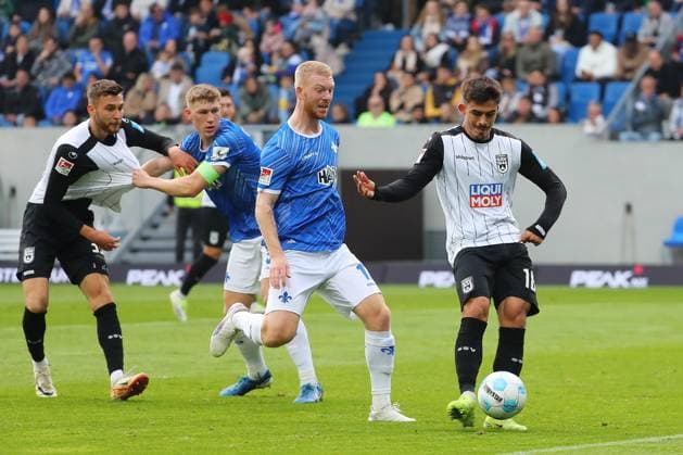 27 10 2024, xtvx, Fußball 2 Bundesliga, SV Darmstadt 98 SSV Ulm 1846 emspor, v l Goal scored, Tor zum 1 1 Aaron Keller SSV Ulm 1846 DFL DFB REGULATIONS PROHIBIT ANY USE OF PHOTOGRAPHS as IMAGE SEQUENCES and or QUASI VIDEO Darmstadt