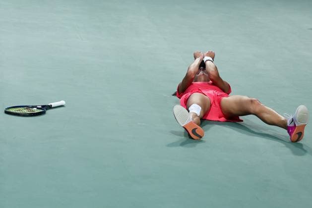 GUANGZHOU, CHINA - OCTOBER 27: Olga Danilovic of Serbia celebrates after winning the Women s Singles Final match against Caroline Dolehide of United States on day 7 of 2024 Guangzhou Open at Nansha International Tennis Centre on October 27, 2024 in Guangzhou, Guangdong Province of China.  Copyright: xWuxZhizhaox 111526715021
