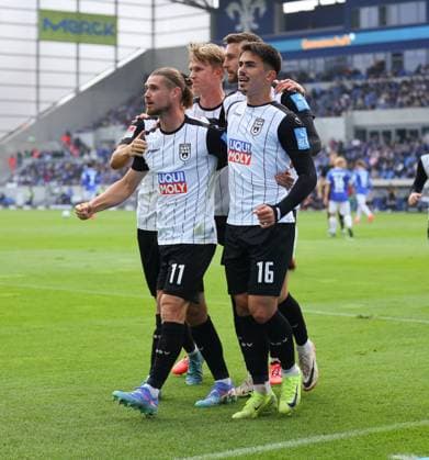 27 10 2024, xdcx, Soccer 2 Bundesliga, SV Darmstadt 98 SSV Ulm 1846, emonline, emspor, despor, v l , Goal celebration, celebrate the goal DFL DFB REGULATIONS PROHIBIT ANY USE OF PHOTOGRAPHS AS IMAGE SEQUENCES AND OR QUASI VIDEO Copyright: HMBxMedia Claus