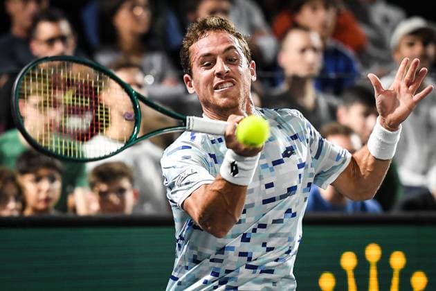 October 27, 2024, Paris, France, France: Roberto CARBALLES BAENA of Spain during the second qualifying day of the Rolex Paris Masters 1000 tennis tournament at Accor Arena on October 27, 2024 in Paris, France. Paris France - ZUMAm308 20241027_zsp_m308_013 Copyright: xMatthieuxMirvillex