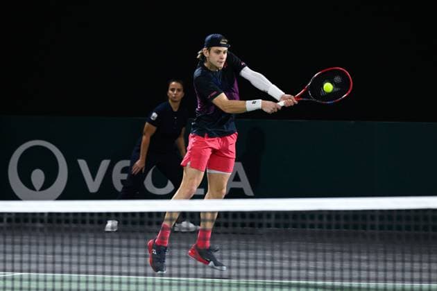 Zizou Bergs ( BEL ) during the Rolex Paris Masters at Accor Hotel Arena on October 27, 2024 in Paris, France. ( Photo by Federico Pestellini Panoramic ) TENNIS : Rolex Paris Masters - Paris - 27 10 2024 FedericoPestellini Panoramic 