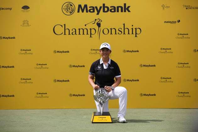 October 27, 2024, Kuala Lumpur, Malaysia: Ruoning Yin of China poses with the Tiger trophy after winning the Maybank Championship 2024 on the final round at Kuala Lumpur Golf & Country Club. Maybank Championship 2024 came to a thrilling conclusion on the final round today with Ruoning Yin claiming the unique tiger trophy as the winner. Kuala Lumpur Malaysia - ZUMAs197 20241027_aaa_s197_073 Copyright: xFarisxHadziqx