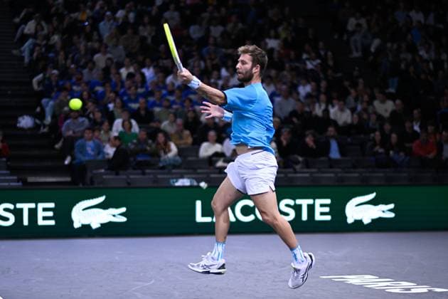 Corentin Moutet ( FRA ) during the Rolex Paris Masters at Accor Hotel Arena on October 27, 2024 in Paris, France. ( Photo by Federico Pestellini Panoramic ) TENNIS : Rolex Paris Masters - Paris - 27 10 2024 FedericoPestellini Panoramic 