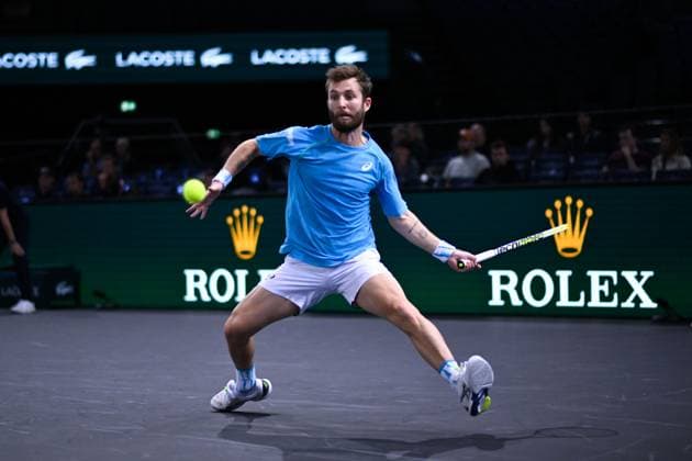 Corentin Moutet ( FRA ) during the Rolex Paris Masters at Accor Hotel Arena on October 27, 2024 in Paris, France. ( Photo by Federico Pestellini Panoramic ) TENNIS : Rolex Paris Masters - Paris - 27 10 2024 FedericoPestellini Panoramic 