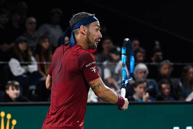 Fabio Fognini ( ITA ) during the Rolex Paris Masters at Accor Hotel Arena on October 27, 2024 in Paris, France. ( Photo by Federico Pestellini Panoramic ) TENNIS : Rolex Paris Masters - Paris - 27 10 2024 FedericoPestellini Panoramic 