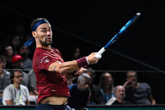 Fabio Fognini ( ITA ) during the Rolex Paris Masters at Accor Hotel Arena on October 27, 2024 in Paris, France. ( Photo by Federico Pestellini Panoramic ) TENNIS : Rolex Paris Masters - Paris - 27 10 2024 FedericoPestellini Panoramic 