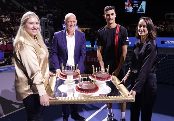 TENNIS - ATP, Tennis Herren Erste Bank Open VIENNA,AUSTRIA,27.OCT.24 - TENNIS - ATP World Tour, Erste Bank Open. Image shows tournament director Herwig Straka and Alexander Erler (AUT).  GEPAxpictures xWalterxLuger