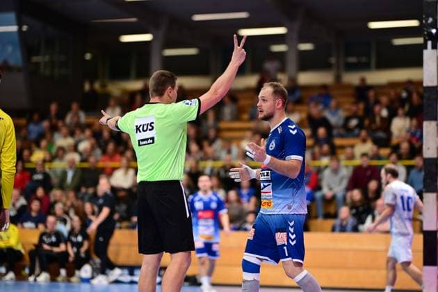 Handball I Men I Season 2024 2025 I 2 HBL I 9 Matchday I VfL Lübeck Schwartau Dessau Rosslauer HV 06 I 27 10 2024 2 minutes Paul Skorupa 14, VfL Lübeck Schwartau Hansestadt Lübeck Hansehalle Schleswig Holstein Germany Copyright: xLobeca FelixxSchlikisx