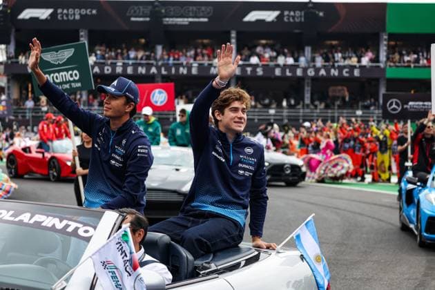 ALBON Alexander (tha), Williams Racing FW46, COLAPINTO Franco (arg), Williams Racing FW46, portrait, during the Formula 1 Gran Premio de la Ciudad de Mexico 2024, 20th round of the 2024 Formula One World Championship, WM, Weltmeisterschaft from October 25 to 27, 2024 on the Autodromo Hermanos Rodriguez, in Mexico City, Mexico - F1 - MEXICO CITY GRAND PRIX 2024 DPPI Panoramic 241027_R20_MESSICO_DP_FG002310