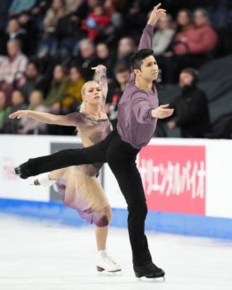 October 27, 2024, Halifax, Ns, Canada: Ice dancers Marjorie Lajoie and Zachary Lagha of Canada compete in the free dance event at the Skate Canada International Figure skating, Eiskunstlauf competition in Halifax on Sunday, October 27, 2024. Marjorie Lajoie, Zachary Lagha  - ZUMAc35_ 20241027_zaf_c35_099 Copyright: xDarrenxCalabresex