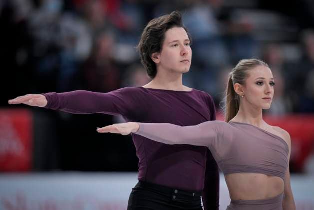 Emilia Zingas and Vadim Kolesnik of the U.S. skate during the ice dance free skating program at the ISU Figure skating, Eiskunstlauf Skate Canada competition on October 27, 2024 in Halifax, Canada. Noxthirdxpartyxsales  (271369708)