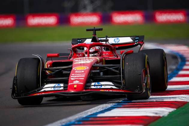 16 LECLERC Charles (mco), Scuderia Ferrari SF-24, action during the Formula 1 Gran Premio de la Ciudad de Mexico 2024, 20th round of the 2024 Formula One World Championship, WM, Weltmeisterschaft from October 25 to 27, 2024 on the Autodromo Hermanos Rodriguez, in Mexico City, Mexico - F1 - MEXICO CITY GRAND PRIX 2024 DPPI Panoramic  241027_R20_MESSICO_EA025229