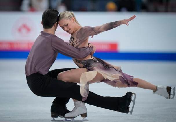 Marjorie Lajoie and Zachary Lagha of Canada skate during the ice dance free skating program at the ISU Figure skating, Eiskunstlauf Skate Canada competition on October 27, 2024 in Halifax, Canada. They finished second. Noxthirdxpartyxsales  (271369763)