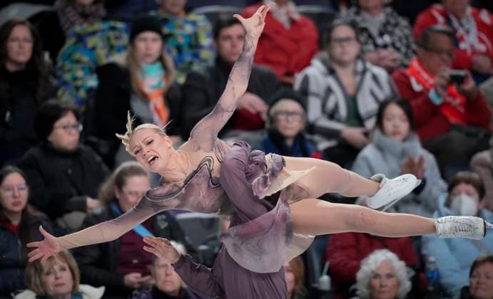 Marjorie Lajoie and Zachary Lagha of Canada skate during the ice dance free skating program at the ISU Figure skating, Eiskunstlauf Skate Canada competition on October 27, 2024 in Halifax, Canada. They finished second. Noxthirdxpartyxsales  (271369766)