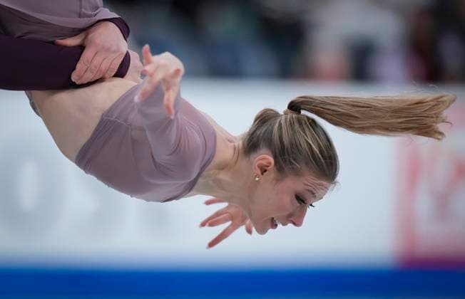 Emilia Zingas and Vadim Kolesnik of the U.S. skate during the ice dance free skating program at the ISU Figure skating, Eiskunstlauf Skate Canada competition on October 27, 2024 in Halifax, Canada. Noxthirdxpartyxsales  (271369804)