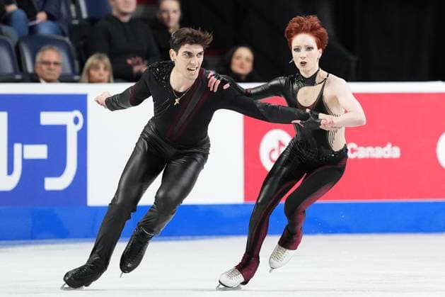 October 27, 2024, Halifax, Ns, Canada: Ice dancers Geoffrey Brissaud and Evgeniia Lopareva of France compete in the free dance event at the Skate Canada International Figure skating, Eiskunstlauf competition in Halifax on Sunday, October 27, 2024. Geoffrey Brissaud, Evgeniia Lopareva  - ZUMAc35_ 20241027_zaf_c35_102 Copyright: xDarrenxCalabresex