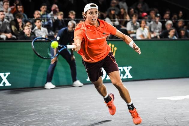 October 27, 2024, Paris, France, France: Arthur CAZAUX of France during the second qualifying day of the Rolex Paris Masters 1000 tennis tournament at Accor Arena on October 27, 2024 in Paris, France. Paris France - ZUMAm308 20241027_zsp_m308_100 Copyright: xMatthieuxMirvillex