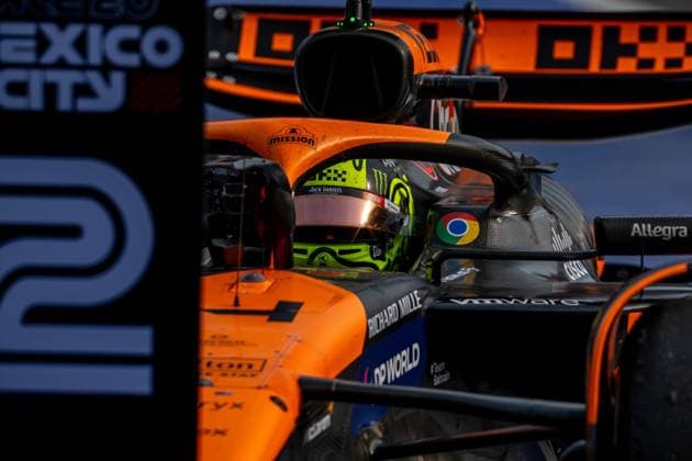 MEXICO CITY, MEXICO: Lando Norris, racing for the McLaren F1 team during the 2024 Formula 1 Mexico City Grand Prix at the Autodromo Hermanos Rodriguez in Mexico City, Mexico
