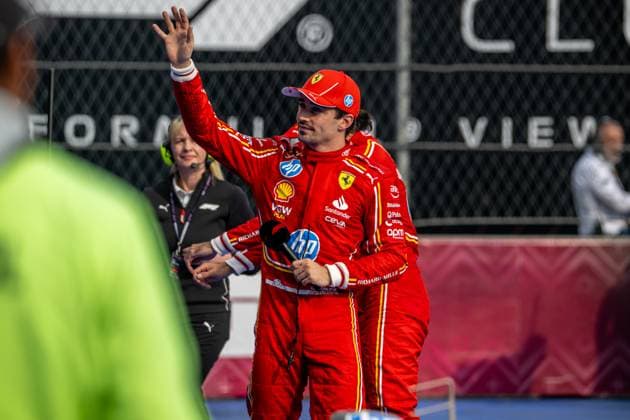 MEXICO CITY, MEXICO: Charles Leclerc, racing for the Ferrari team during the 2024 Formula 1 Mexico City Grand Prix at the Autodromo Hermanos Rodriguez in Mexico City, Mexico