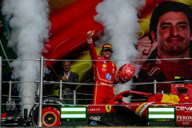 MEXICO CITY, MEXICO: Carlos Sainz, racing for the Ferrari team during the 2024 Formula 1 Mexico City Grand Prix at the Autodromo Hermanos Rodriguez in Mexico City, Mexico