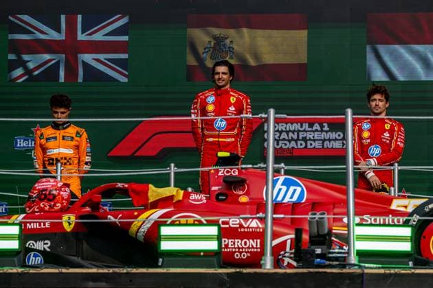 MEXICO CITY, MEXICO: Carlos Sainz, racing for the Ferrari team during the 2024 Formula 1 Mexico City Grand Prix at the Autodromo Hermanos Rodriguez in Mexico City, Mexico