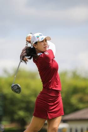 October 27, 2024, Kuala Lumpur, Malaysia: Pajaree Anannarukarn of Thailand plays her shot from the 13th tee during the final round of Maybank Championship 2024 on Kuala Lumpur Golf & Country Club golf course. Kuala Lumpur Malaysia - ZUMAs197 20241027_aaa_s197_357 Copyright: xFarisxHadziqx