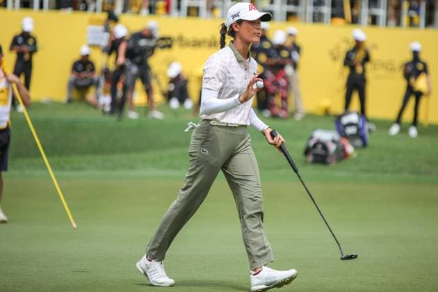 October 27, 2024, Kuala Lumpur, Malaysia: Celine Boutier of France seen after putt a shot at hole 18th during the final round of Maybank Championship 2024 on Kuala Lumpur Golf & Country Club golf course. Kuala Lumpur Malaysia - ZUMAs197 20241027_aaa_s197_375 Copyright: xFarisxHadziqx