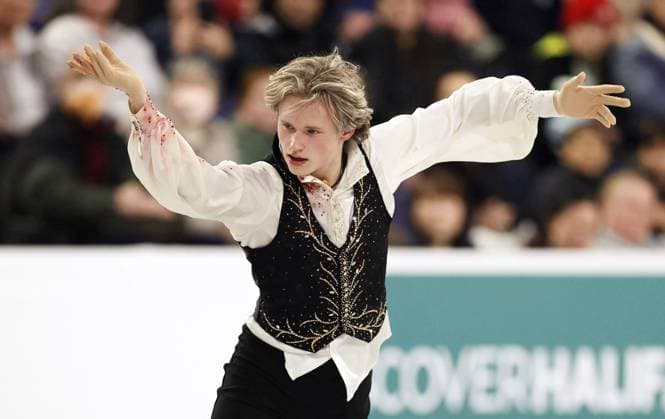 Figure skating, Eiskunstlauf Skate Canada International Ilia Malinin of the United States performs in the men s free program at Skate Canada International in Halifax on Oct. 27, 2024.  A14AA0003649004P