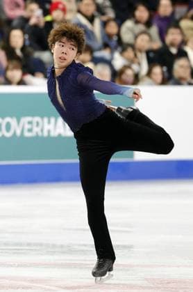 Figure skating, Eiskunstlauf Skate Canada International Shun Sato of Japan performs in the men s free program at Skate Canada International in Halifax on Oct. 27, 2024.  A14AA0003649168P