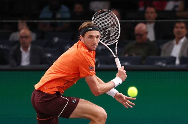 ROLEX PARIS MASTERS TENNIS 2024 Thierry Larret Maxppp. Tennis. Rolex Paris Masters. Accorhotels Arena, Paris (75), le 28 Octobre 2024. Tomas MACHAC (CZE) vs Arthur RINDERKNECH (FRA). Paris (75) ACCORHOTELS ARENA ILE DE FRANCE FRANCE  Copyright: xMAXPPPxThierryxLarretx TL_20241028_7009 0776019081st