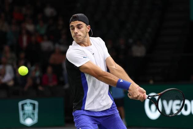 ROLEX PARIS MASTERS TENNIS 2024 Thierry Larret Maxppp. Tennis. Rolex Paris Masters. Accorhotels Arena, Paris (75), le 28 Octobre 2024. Quentin Halys (FRA) vs Francisco CERUNDOLO (ARG) Paris (75) ACCORHOTELS ARENA ILE DE FRANCE FRANCE  Copyright: xMAXPPPxThierryxLarretx TL_20241028_7502 0776059751st