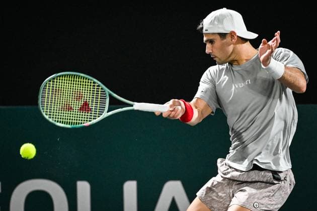October 28, 2024, Paris, France, France: Marcos GIRON of United States during the first day of the Rolex Paris Masters 1000 tennis tournament at Accor Arena on October 28, 2024 in Paris, France. Paris France - ZUMAm308 20241028_zsp_m308_015 Copyright: xMatthieuxMirvillex