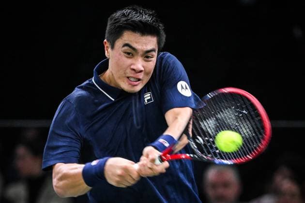 October 28, 2024, Paris, France, France: Brandon NAKASHIMA of United States during the first day of the Rolex Paris Masters 1000 tennis tournament at Accor Arena on October 28, 2024 in Paris, France. Paris France - ZUMAm308 20241028_zsp_m308_031 Copyright: xMatthieuxMirvillex