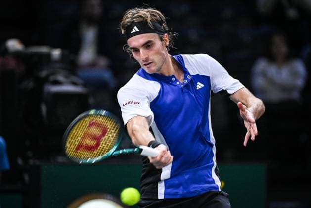 October 28, 2024, Paris, France, France: Stefanos TSITSIPAS of Greece during the first day of the Rolex Paris Masters 1000 tennis tournament at Accor Arena on October 28, 2024 in Paris, France. Paris France - ZUMAm308 20241028_zsp_m308_074 Copyright: xMatthieuxMirvillex