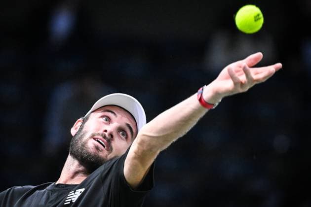Sport Bilder des Tages October 28, 2024, Paris, France, France: Tommy PAUL of United States during the first day of the Rolex Paris Masters 1000 tennis tournament at Accor Arena on October 28, 2024 in Paris, France. Paris France - ZUMAm308 20241028_zsp_m308_084 Copyright: xMatthieuxMirvillex