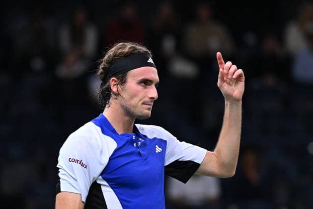 Paris Masters Stefanos Tsitsipas (GRE) during his first rounb at the 2024 Rolex Paris Masters at the Accor Arena in Paris, France, on October 28, 2024. Photo by Corinne Dubreuil ABACAPRESS.COM Paris France  Copyright: xDubreuilxCorinne ABACAx
