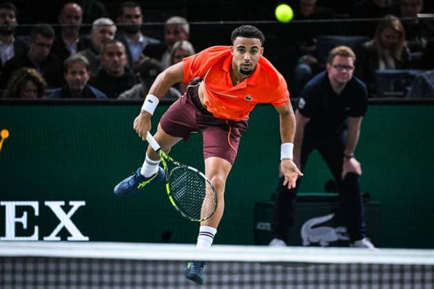 October 29, 2024, Paris, France, France: Arthur FILS of France during the second day of the Rolex Paris Masters 1000 tennis tournament at Accor Arena on October 29, 2024 in Paris, France. Paris France - ZUMAm308 20241029_zsp_m308_038 Copyright: xMatthieuxMirvillex