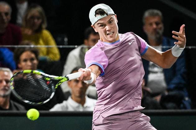 October 29, 2024, Paris, France, France: Holger RUNE of Denmark during the second day of the Rolex Paris Masters 1000 tennis tournament at Accor Arena on October 29, 2024 in Paris, France. Paris France - ZUMAm308 20241029_zsp_m308_047 Copyright: xMatthieuxMirvillex