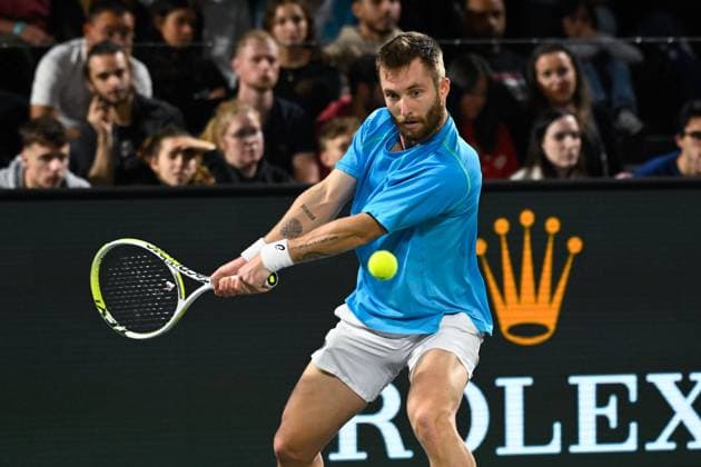 Corentin MOUTET ( France ) during the Rolex Paris Masters at Accor Hotel Arena on October 29, 2024 in Paris, France. (Photo by Federico Pestellini Panoramic ) TENNIS : Rolex Paris Masters - Paris - 29 10 2024 FedericoPestellini Panoramic 
