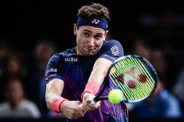 October 29, 2024, Paris, France, France: Casper RUUD of Norway during the second day of the Rolex Paris Masters 1000 tennis tournament at Accor Arena on October 29, 2024 in Paris, France. Paris France - ZUMAm308 20241029_zsp_m308_083 Copyright: xMatthieuxMirvillex