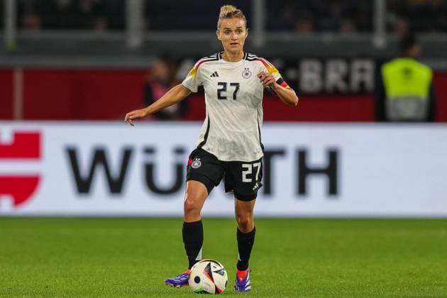 Soccer women international match Germany Australia on 28 10 2024 at the Schauinsland Reisen Arena in Duisburg Lina Magull Germany DFB regulations prohibit any use of photographs as image sequences and or quasi video xJRx