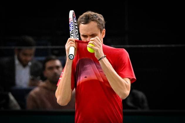 Tennis : Rolex Paris Masters 2024 - Daniil Medvedev - Russie Tennis : Rolex Paris Masters 2024 - Paris - 30 10 2024 ChrysleneCaillaud Panoramic 
