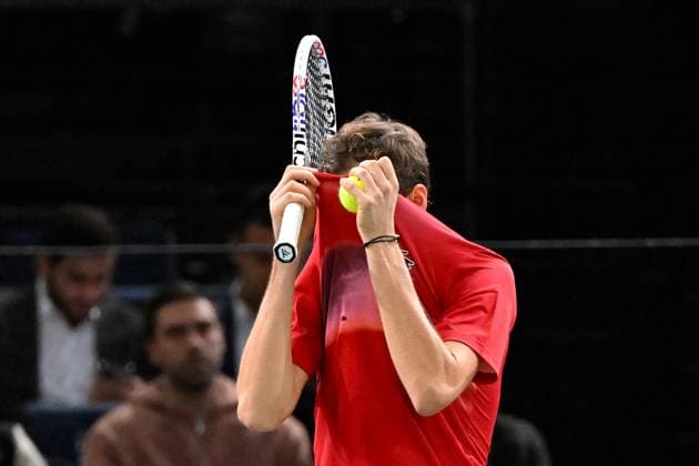 Tennis : Rolex Paris Masters 2024 - Daniil Medvedev - Russie Tennis : Rolex Paris Masters 2024 - Paris - 30 10 2024 ChrysleneCaillaud Panoramic 