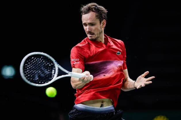 October 30, 2024, Paris, France, France: Daniil MEDVEDEV of Russia during the third day of the Rolex Paris Masters 1000 tennis tournament at Accor Arena on October 30, 2024 in Paris, France. Paris France - ZUMAm308 20241030_zsp_m308_004 Copyright: xMatthieuxMirvillex
