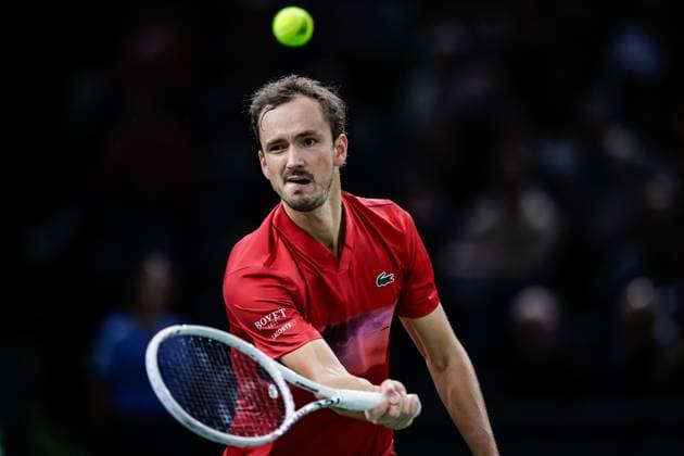 October 30, 2024, Paris, France, France: Daniil MEDVEDEV of Russia during the third day of the Rolex Paris Masters 1000 tennis tournament at Accor Arena on October 30, 2024 in Paris, France. Paris France - ZUMAm308 20241030_zsp_m308_006 Copyright: xMatthieuxMirvillex