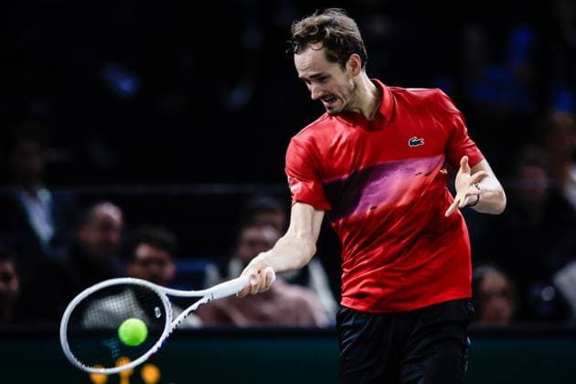 October 30, 2024, Paris, France, France: Daniil MEDVEDEV of Russia during the third day of the Rolex Paris Masters 1000 tennis tournament at Accor Arena on October 30, 2024 in Paris, France. Paris France - ZUMAm308 20241030_zsp_m308_016 Copyright: xMatthieuxMirvillex