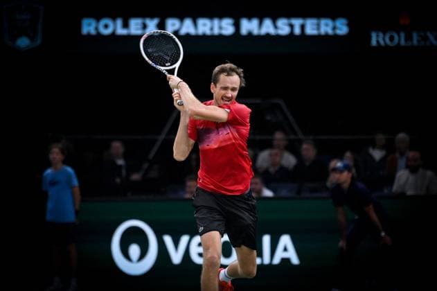 Rolex Paris Masters - Second Round Russian tennis player, Daniil Medvedev, during the second round of the Rolex Paris Masters in Bercy, Paris, France, on October 30, 2024. Photo by Tomas Stevens ABACAPRESS.COM Paris France  Copyright: xStevensxTomas ABACAx