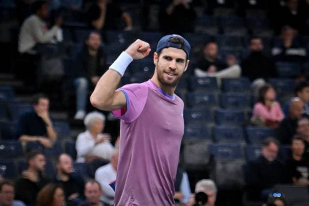 Rolex Paris Masters - Second Round Russian tennis player, Karen Khachanov, during the second round of the Rolex Paris Masters in Bercy, Paris, France, on October 30, 2024. Photo by Tomas Stevens ABACAPRESS.COM Paris France  Copyright: xStevensxTomas ABACAx