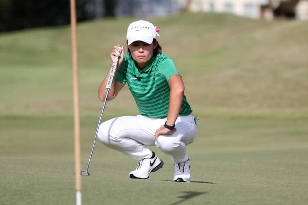ATLANTA, GA - OCTOBER 30: Oregon Ducks Tong An during day two of the 2024 East Lake Cup on October 30, 2024 at East Lake Golf Club in Atlanta, Georgia. (Photo by Michael Wade Icon Sportswire) GOLF: OCT 30 East Lake Cup EDITORIAL USE ONLY Icon24103016